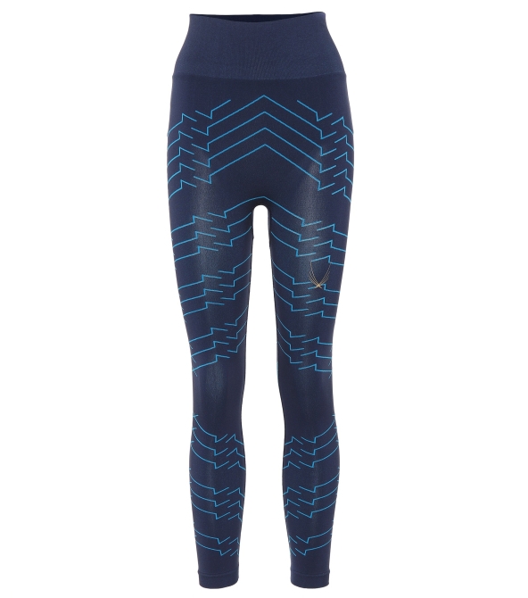 Blue printed sport bra and leggings